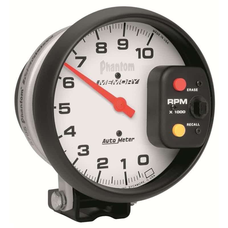 AutoMeter — Autometer Phantom 5 inch 10,000RPM Tachometer w/ Memory
5" TACH, 10,000 RPM, - view 1
