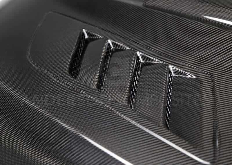 Anderson Composites — Anderson Composites 15-17 Ford Mustang (Excl. GT350/GT350R) Ram Air Double Sided Hood - view 5