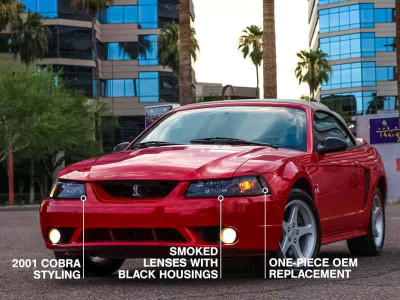 Raxiom — Raxiom 99-04 Ford Mustang Axial Series OE Style Headlights- Black Housing (Smoked Lens)
Headlights - view 6