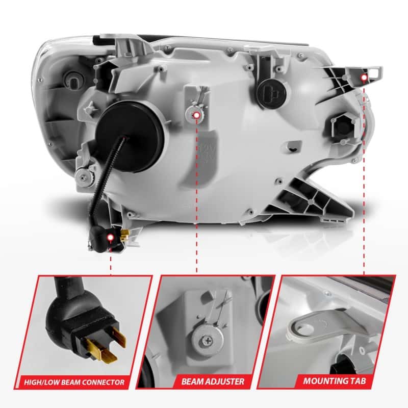 ANZO — ANZO 12-15 Toyota Tacoma Projector Headlights - w/ Light Bar Switchback Black Housing
Head Light Set
HdLtSet - view 5
