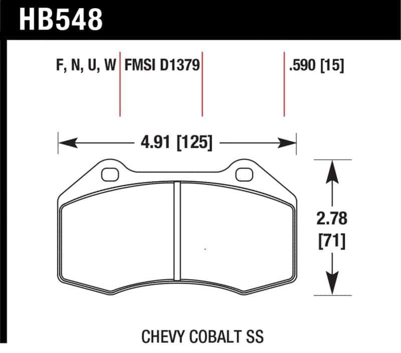 Hawk Performance — Hawk Renault Clio DTC-60 Race Front Brake Pads
Disc Brake Pad - view 1