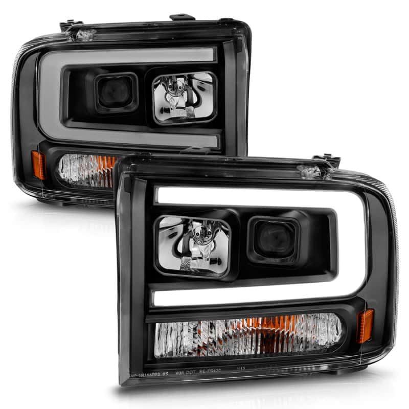 ANZO — ANZO 99-04 Ford F250/F350/F450/Excursion (excl 99) Projector Headlights - w/ Light Bar Black Housing
Head Light Set
HdLtSet - view 8