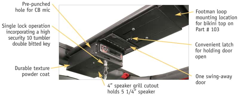 Tuffy Products — Tuffy Jk Overhead Console- Blk- 2007+ Jk Wrangler - view 4