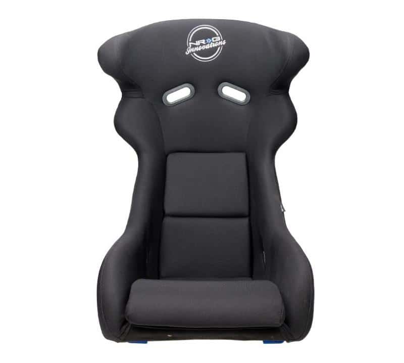 NRG — NRG FRP Bucket Seat - White Finish with Arrow Embroidery And Blue Side Mount Bracket - view 3