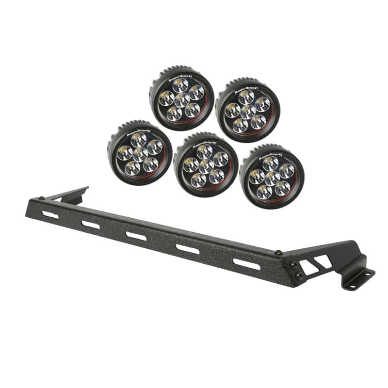 Rugged Ridge — Rugged Ridge 07-18 Jeep Wrangler JK Black 5 Round LED Hood Mounted Light Bar Kit
OFFROAD_LIGHTING
LED Light Bar - view 1