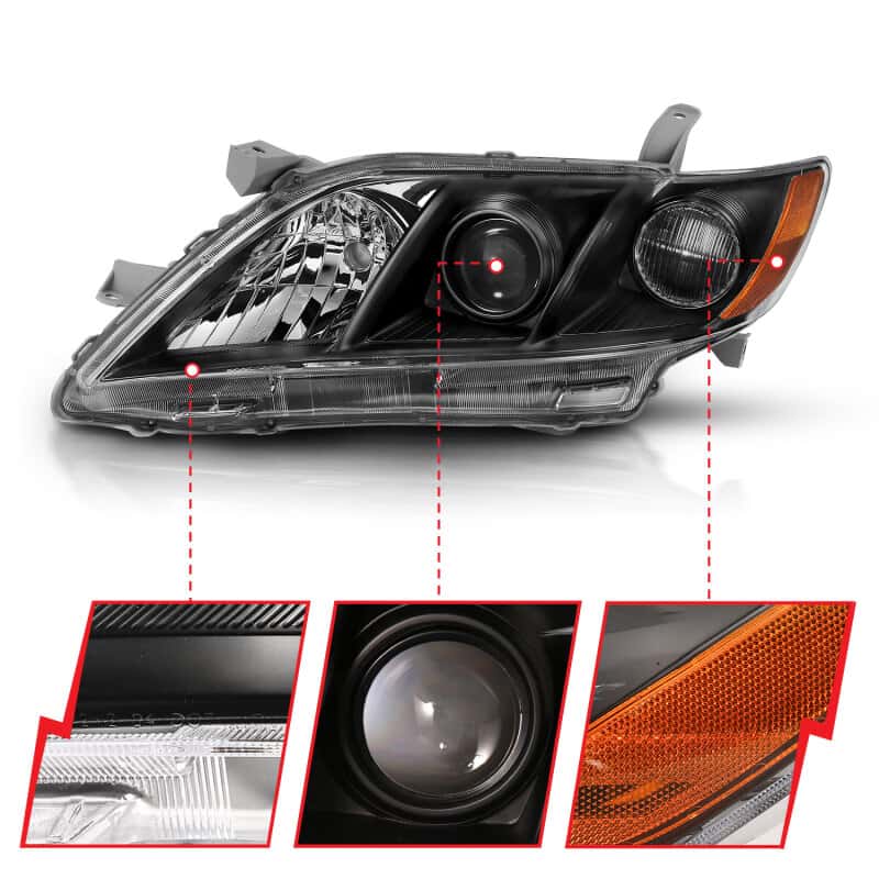 ANZO — ANZO 2007-2009 Toyota Camry Projector Headlight Black Amber
Head Light Set - view 8
