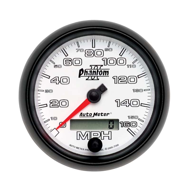 AutoMeter — Autometer Phantom II 3-3/8in 160 MPH Electronic Programmable In-Dash Speedometer
3-3/8" SPEEDO, 160 M - view 1