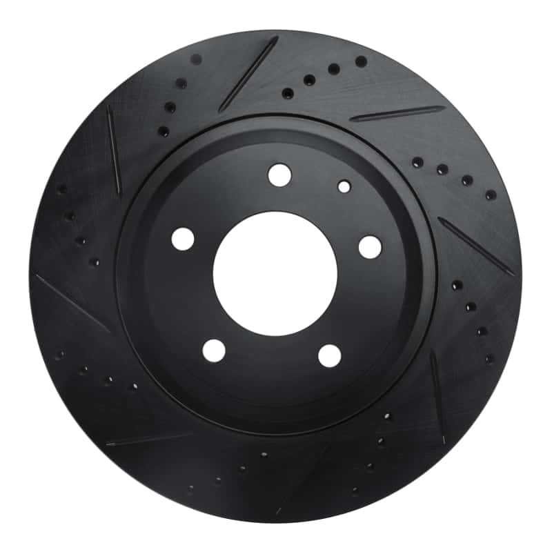 R1 Concepts — R1 04-11 Mazda RX-8 Rear Left Drilled & Slotted Black Brake Rotor
R1 Brake Rotor Drill - view 1