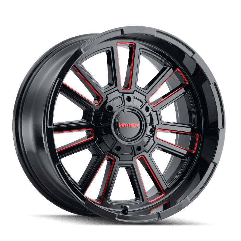 Mayhem — Mayhem 8115 Apollo 20x9 / 8x165.1 BP / 18mm Offset / 125.2mm Hub Black w/ Prism Red Wheel - view 1