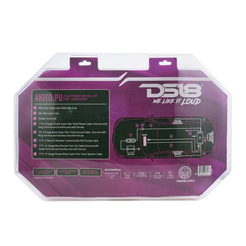 DS18 — DS18 0-GA Amplifier Install Kit Advance- Purple - view 3