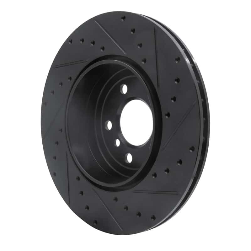 R1 Concepts — R1 10-19 BMW 535I GT Rear Left Drilled & Slotted Black Brake Rotor
R1 Brake Rotor Drill - view 4