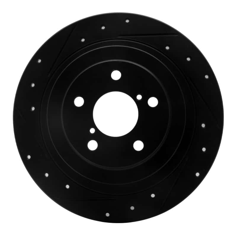 R1 Concepts — R1 00-06 Subaru Outback Rear Left Drilled & Slotted Black Brake Rotor
R1 Brake Rotor Drill - view 1
