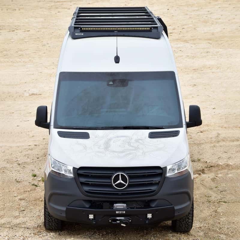 Westin — Westin 19-23 Mercedes-Benz Sprinter 144in WB/High Roof Mesa Roof Rack - Textured Black - view 3