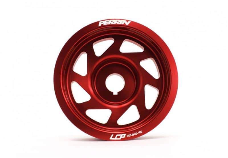Perrin Performance — PERRIN 93-14 Subaru Impreza (Incl. 02-14 WRX) / 04-21 STI Lightened Crank Pulley - Red - view 3
