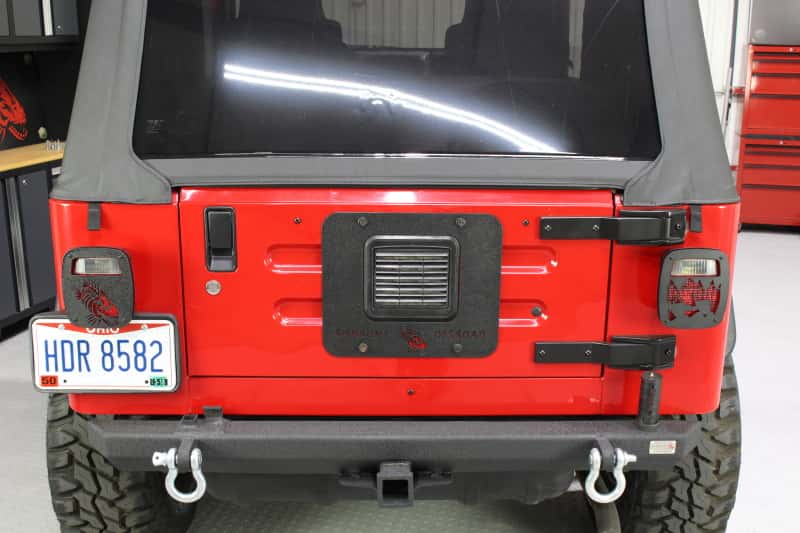 Fishbone Offroad — Fishbone Offroad 97-06 Jeep Wrangler TJ Tailgate Plate - Black Textured Powdercoat Aluminum - view 3
