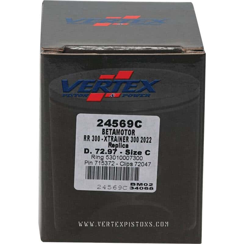 Vertex Pistons — Vertex Piston 22-24 Beta RR 2T 300 300cc Cast Replica Piston Kit - view 4