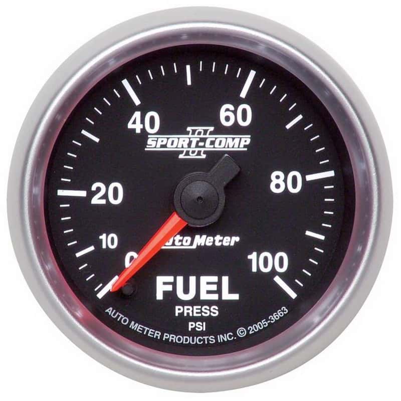 AutoMeter — Autometer Sport-Comp II 52mm 0-100 PSI Full Sweep Electronic Fuel Pressure Gauge
2-1/16in FUEL PRESS - view 1