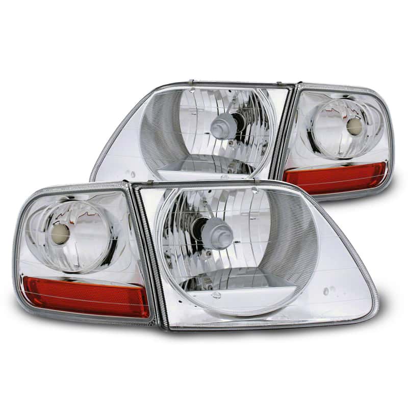 Raxiom — Raxiom 97-03 Ford F-150 G2 Euro Headlights w/ Parking Lights- Chrome Housing (Clear Lens)
Headlights - view 1