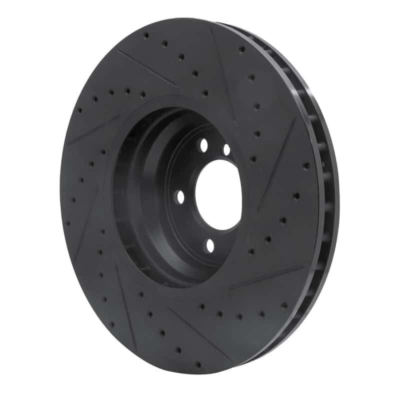 R1 Concepts — R1 2007-2008 BMW ALPINA B7 Front Left Drilled & Slotted Black Brake Rotor
R1 Brake Rotor Drill - view 4