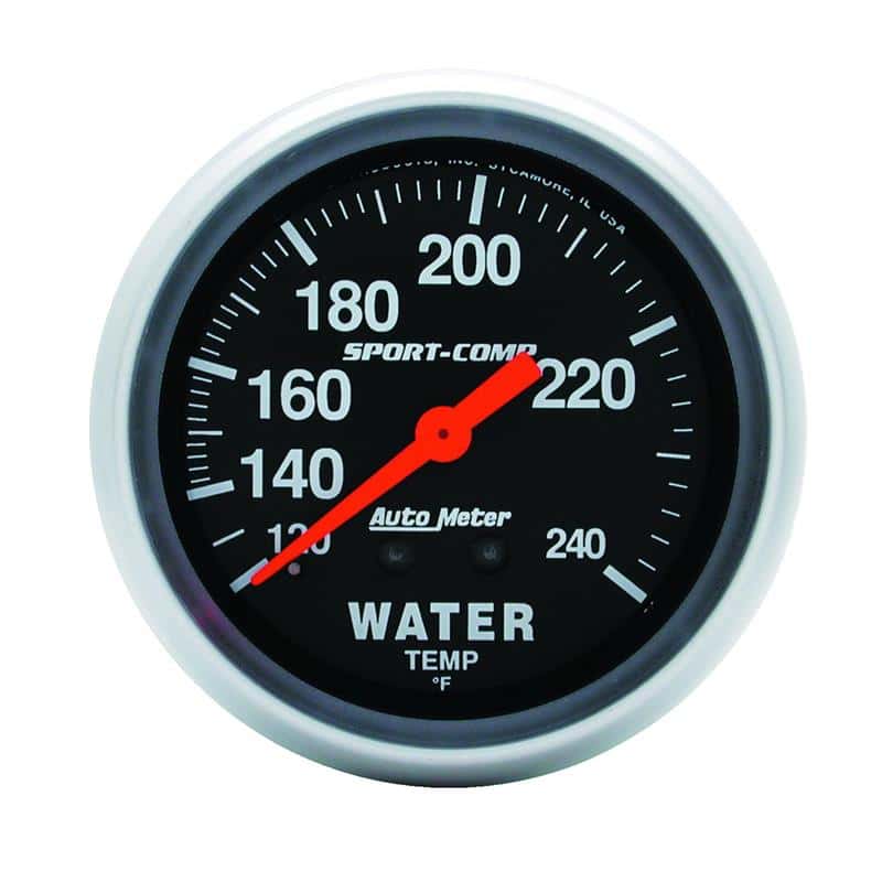 AutoMeter — Autometer Sport-Comp 2-5/8in 120-240 F Mechanical Water Temp Gauge 12ft Tubing
2-5/8" WATER TEMP, 1 - view 2