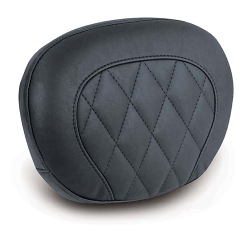 Mustang Motorcycle — Mustang 97-21 Harley Touring Sissy Bar Pad (12 inch x 9 inch) Diamond Stitch- Black - view 2