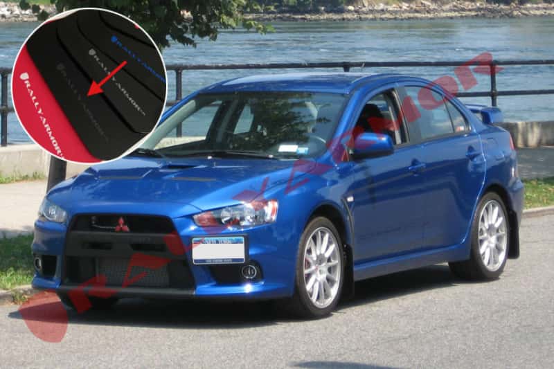 Rally Armor — Rally Armor 08-17 Mitsubishi EVO X Black UR Mud Flap w/ Grey Logo
Mud Flap - view 2