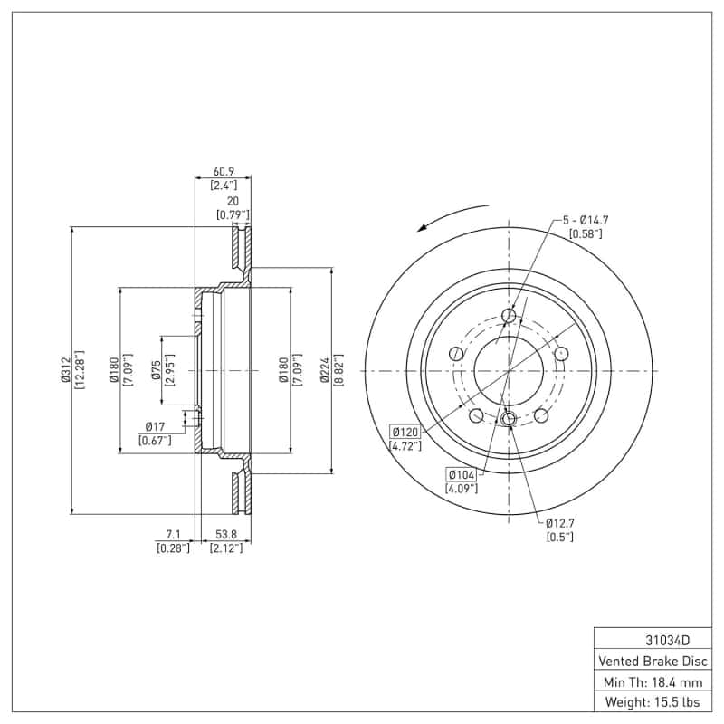 DFC — DFC 95-02 BMW Z3 Left Rear GeoSPEC Coated Rotor
DFC Brake Rotor - view 2