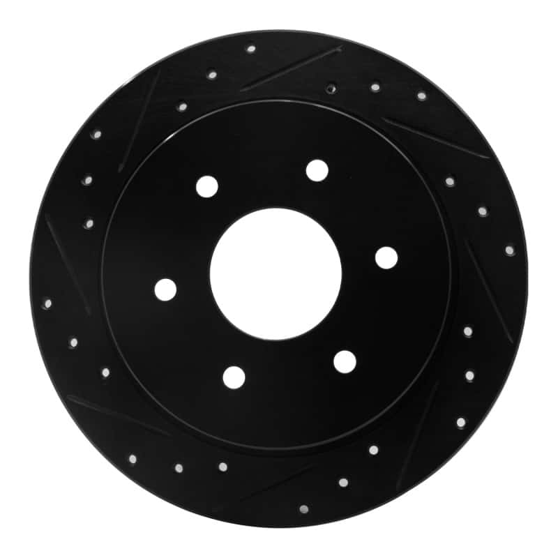 R1 Concepts — R1 04-15 Infiniti QX56 Rear Left Drilled & Slotted Black Brake Rotor
R1 Brake Rotor Drill - view 1
