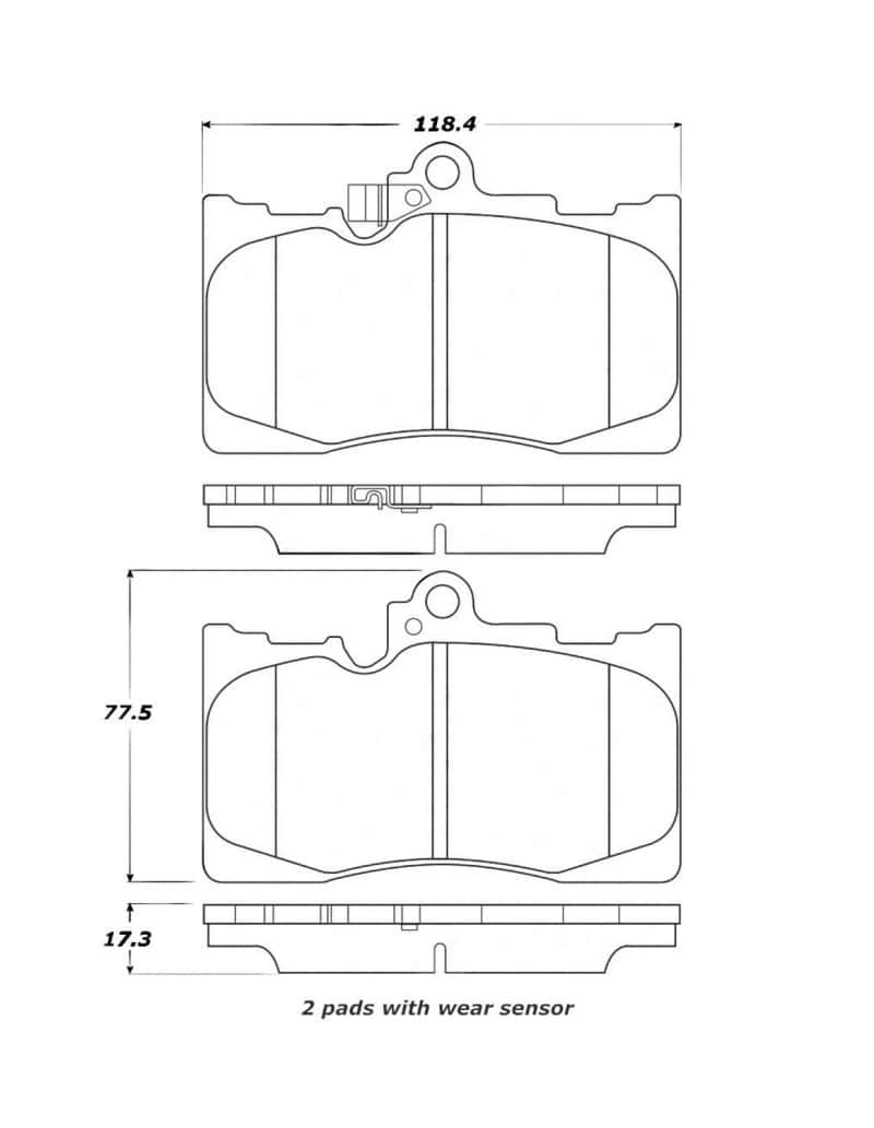 Stoptech — StopTech Street Touring 06 Lexus GS300/430 / 07-08 GS350 Front Brake Pads
Brake Pads W/Hrdwr - view 1