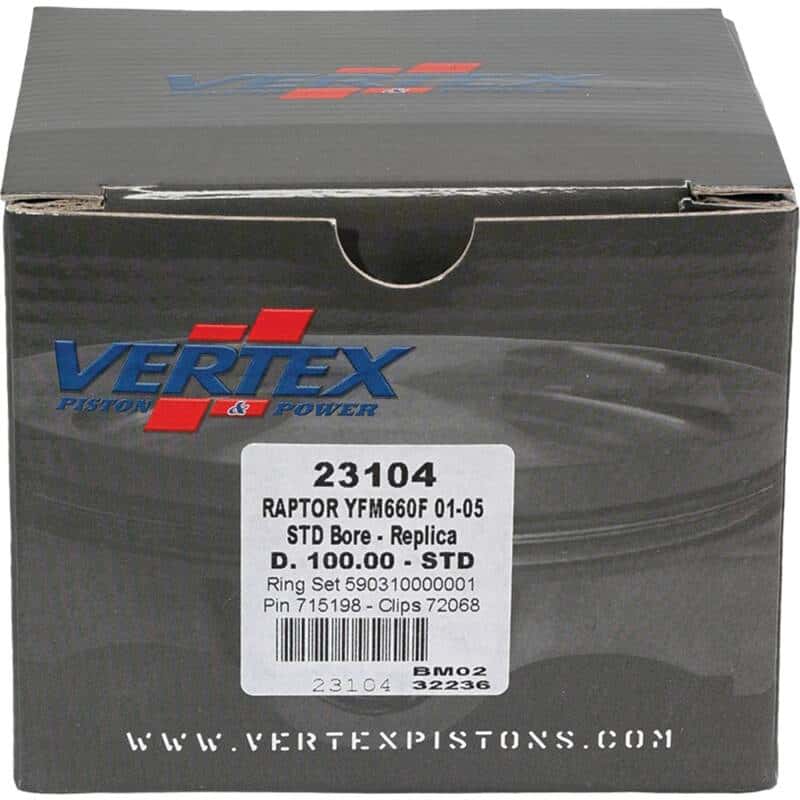 Vertex Pistons — Vertex Piston 02-08 Yamaha YFM 660 F Grizzly 4x4 660cc Cast Replica Piston Kit - view 4