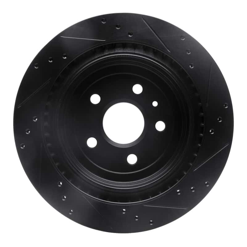 R1 Concepts — R1 08-14 Cadillac CTS Rear Left Drilled & Slotted Black Brake Rotor
R1 Brake Rotor Drill - view 5