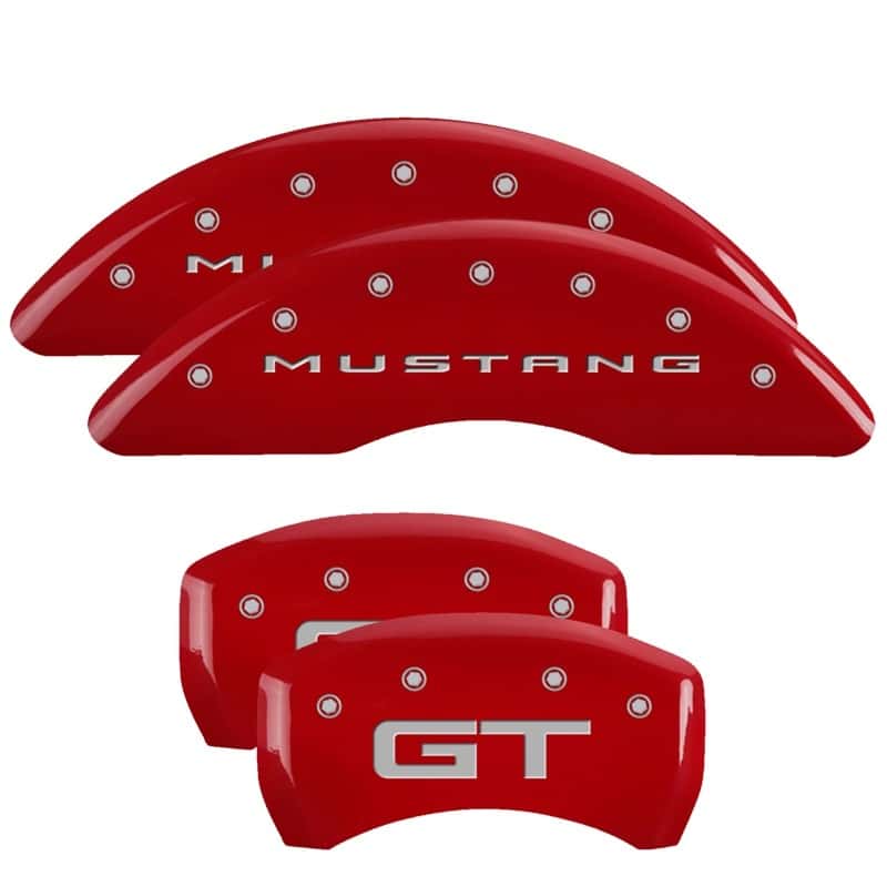 MGP — MGP 4 Caliper Covers Engraved Front 2015/Mustang Engraved Rear 2015/GT Red finish silver ch
Caliper Covers - view 1