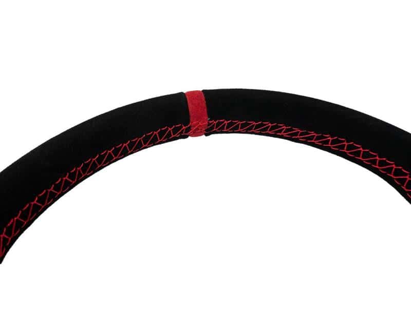 PRP Seats — PRP Comp-R D-Shape Suede Steering Wheel - Red - view 3