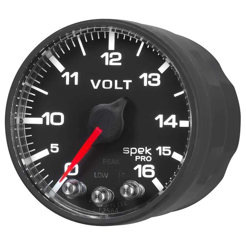 AutoMeter — AutoMeter Gauge Voltmeter 2-1/16in. 16V Stepper Motor W/Peak & Warn Blk/Blk Spek-Pro
GA 2" VOLT BFB SPEK - view 3