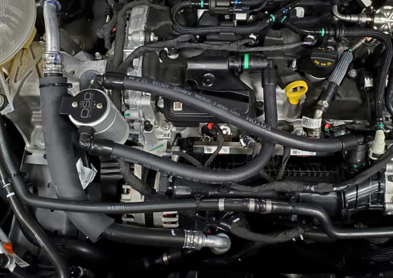 J&L — J&L 2021-2024 Ford Bronco 1.5L EcoBoost Passenger Side Oil Separator 3.0 - Clear Anodized
Oil Separator - view 3