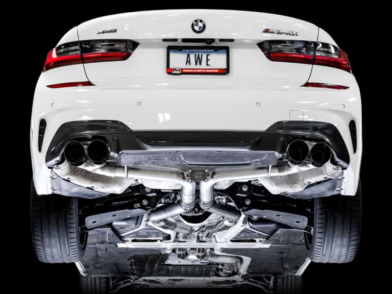AWE Tuning — AWE Tuning 2019+ BMW M340i (G20) Track Edition Exhaust - Quad Diamond Black Tips
Track Exhaust - view 2