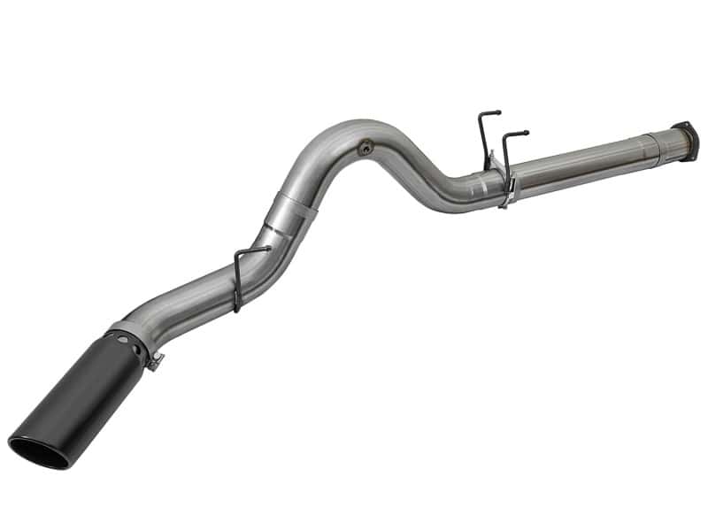 aFe — aFe Large Bore-HD 5in DPF Back 409 SS Exhaust System w/Black Tip 2017 Ford Diesel Trucks V8 6.7L(td)
DPF-Back Exhaust - view 2