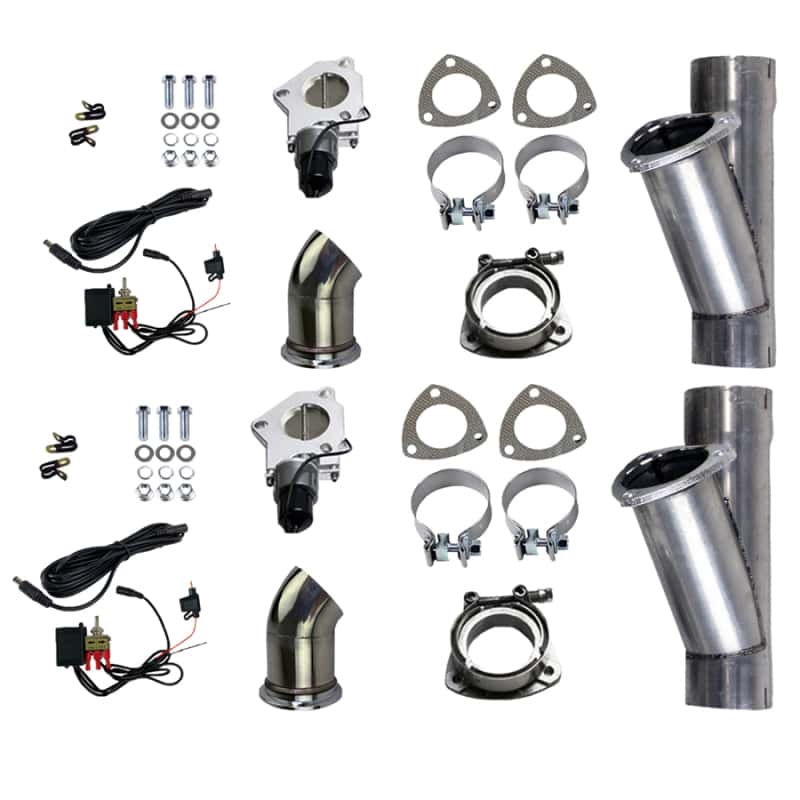 Granatelli Motor Sports — Granatelli 2.5in Aluminized Mild Steel Electronic Dual Exhaust Cutout w/Slip Fit & Band Clamp
Exhaust Cut-Out - view 1