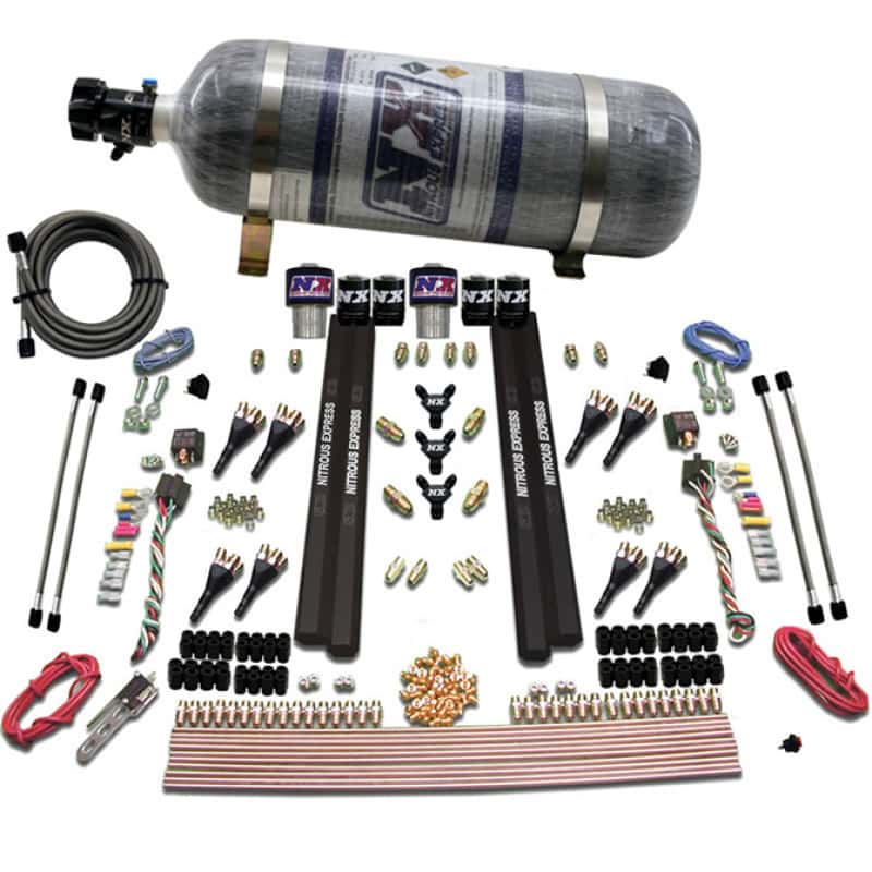 Nitrous Express — Nitrous Express SX2 Dual Stage/Gas/Rails 8 Nozzles Nitrous Kit (200-1200HP) w/Composite Bottle
Injection System Kit
N2OSys - view 3