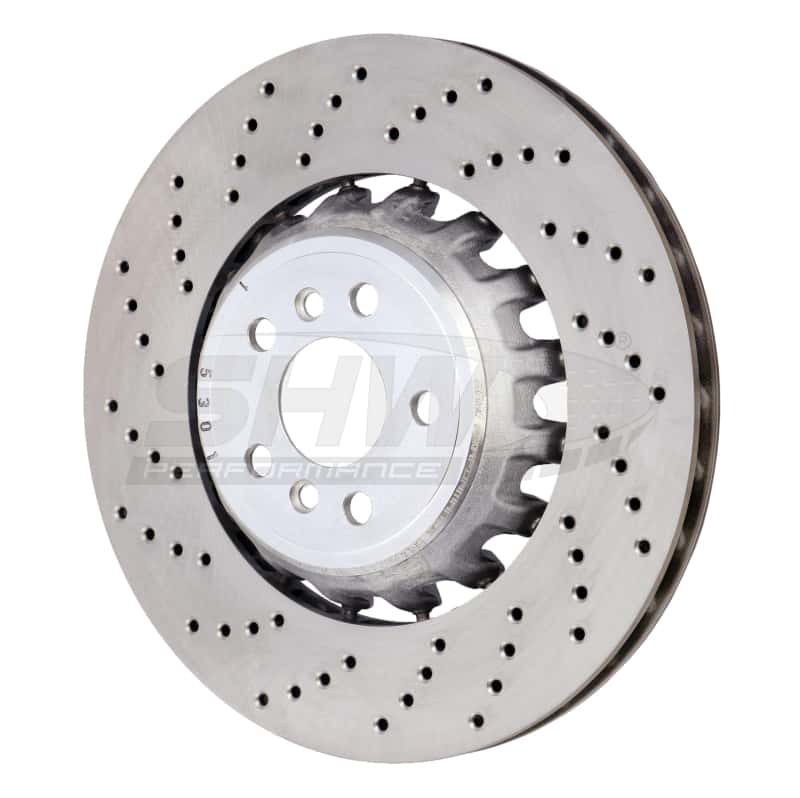 SHW Performance — SHW 2020 BMW X5 M 4.4L Left Rear Cross-Drilled Lightweight Brake Rotor (34208074285) - view 2