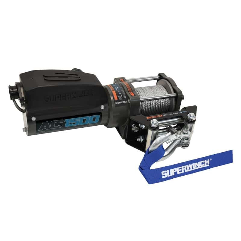 Superwinch — Superwinch 1,500 lbs. 1.1 HP 120V AC 1/8 In x 35ft. Wire Rope - Gray Wrinkle - view 3
