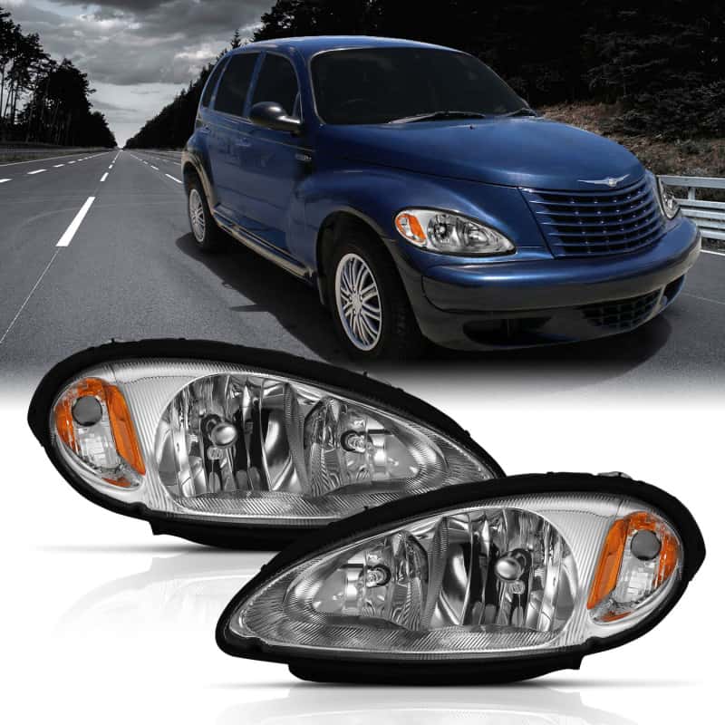 ANZO — ANZO 2001-2005 Chrysler Pt Cruiser Crystal Headlight Chrome Amber (OE)
Head Light Set - view 1