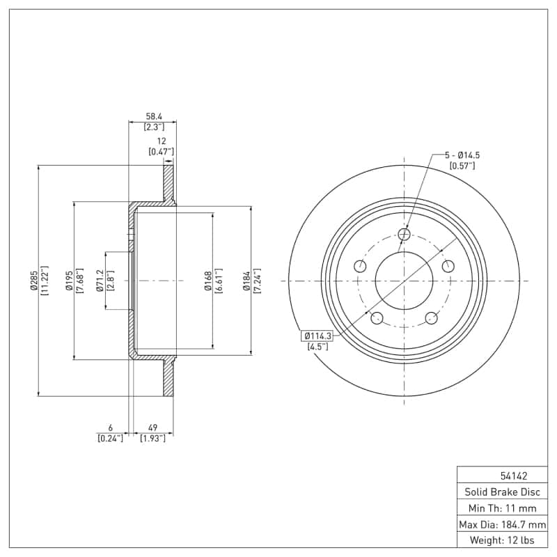 DFC — DFC 95-02 Ford Ranger (USA/Canada) Rear GeoSPEC Coated Rotor
DFC Brake Rotor - view 2