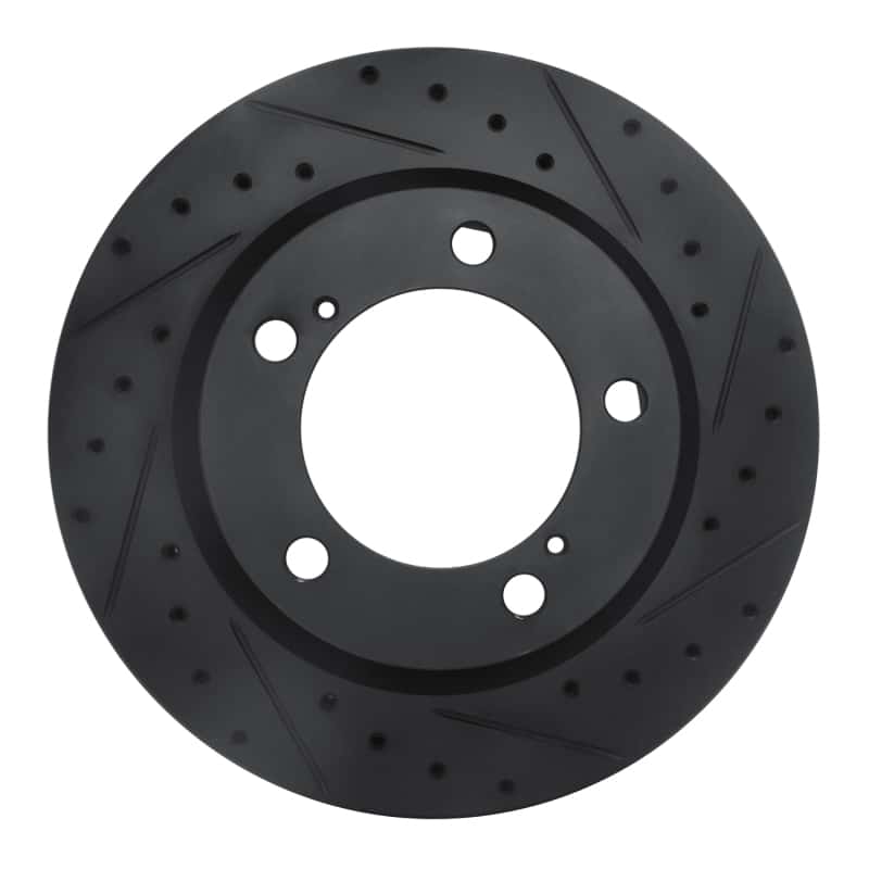 R1 Concepts — R1 08-21 Lexus LX570 Front Right Drilled & Slotted Black Brake Rotor
R1 Brake Rotor Drill - view 1