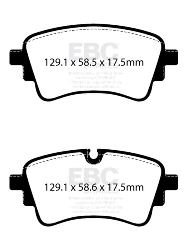 EBC — EBC 2020+ Audi A4 B9 2.0T Redstuff Rear Brake Pads
Disc Brake Pad - view 6
