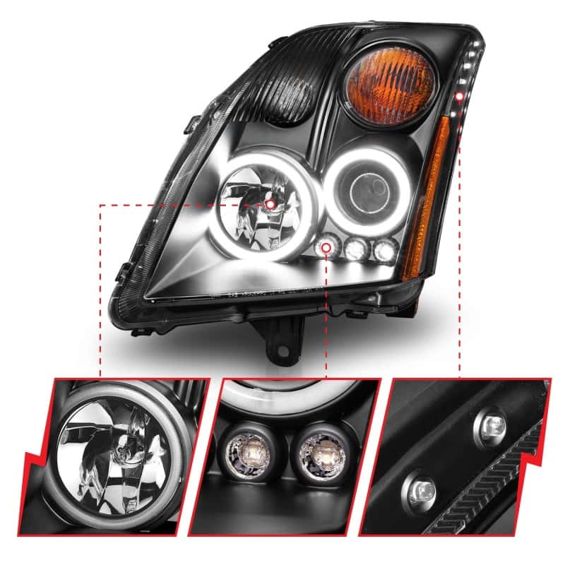 ANZO — ANZO 2007-2012 Nissan Sentra Projector Headlights Black
Head Light Set
HdLtSet - view 4