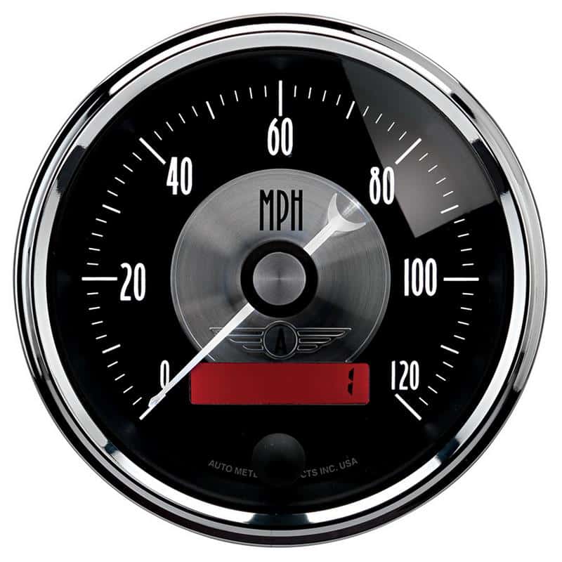 AutoMeter — Autometer Prestige Series Black 3-3/8in 120mph Electric Programmable Speedometer w/LCD Odometer
3-3/8" SPEEDO, 120 M - view 2