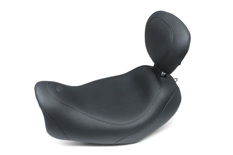 Mustang Motorcycle — Mustang 14-17 Harley Fat Bob Wide Tripper Solo Seat w/Driver Backrest - Black - view 1