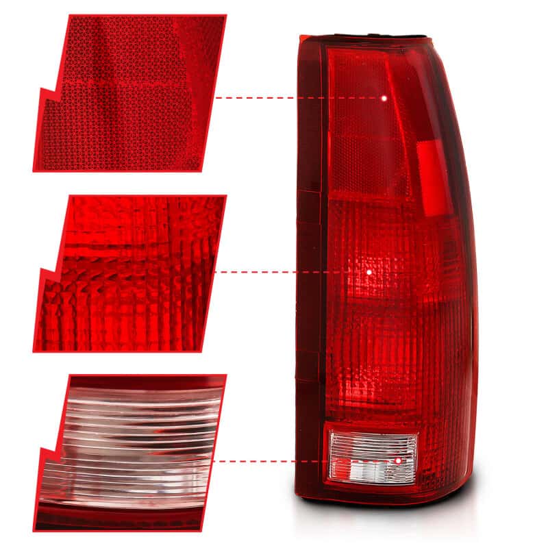 ANZO — ANZO 1988-1999 Chevy C1500 Taillight Red/Clear Lens (OE Replacement) - view 6
