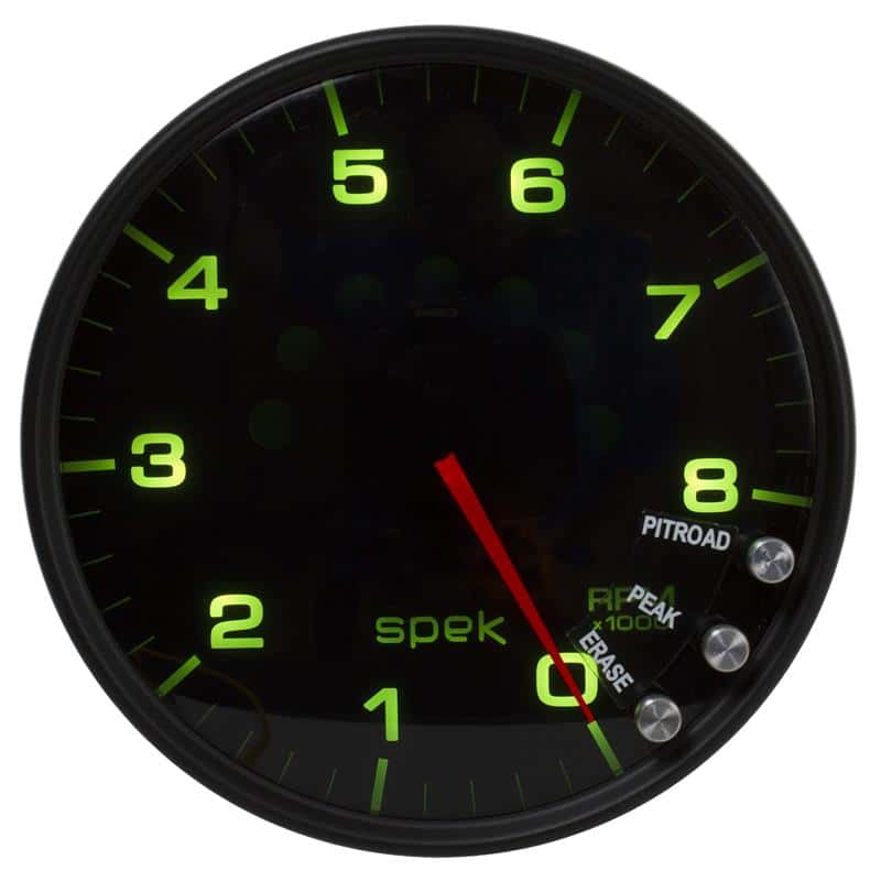 AutoMeter — Autometer Spek-Pro Gauge Tachometer 5in 8K Rpm W/Shift Light & Peak Mem Black/Smoke/Black
GA 5" 8KRPM BSB SPEK - view 4